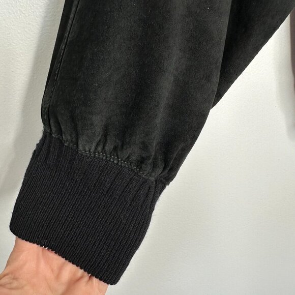 Torras Suede Leather Jacket Size 38 Black Button up Wool - Picture 3 of 16